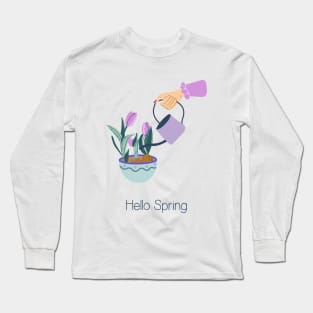 Hello spring print Long Sleeve T-Shirt